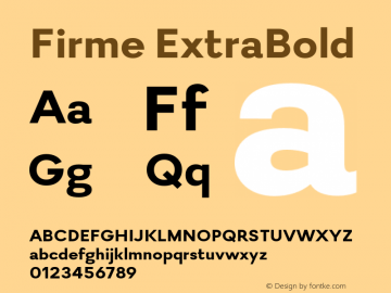 Firme ExtraBold Version 1.200 Font Sample