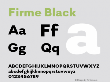 Firme Black Version 1.200 Font Sample