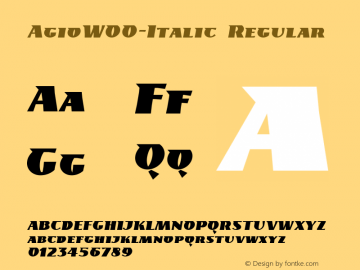 AgioW00-Italic Regular Version 1.0图片样张