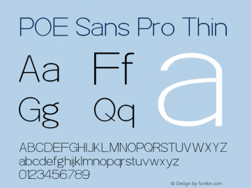 POE Sans Pro Thin Version 1.70 February 1, 2016图片样张