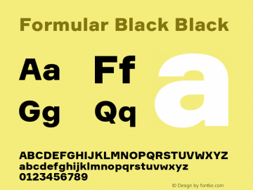 Formular Black Black Version 1.001 Font Sample