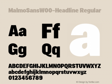 MalmoSansW00-Headline Regular Version 1.60 Font Sample