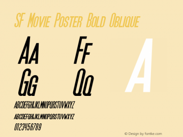 SF Movie Poster Bold Oblique ver 2.0; 2000. Freeware.图片样张