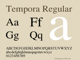Tempora Regular Version 1.0 Font Sample