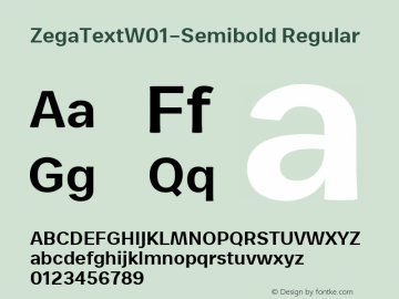 ZegaTextW01-Semibold Regular Version 1.00图片样张
