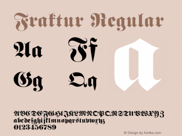 Fraktur Regular Altsys Fontographer 3.5  11/25/92 Font Sample