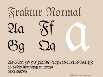 Fraktur Normal 1.0 Mon Jan 05 17:33:00 2009 Font Sample