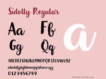 Sidolly Regular Version 1.000 Font Sample