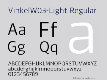 VinkelW03-Light Regular Version 1.00图片样张