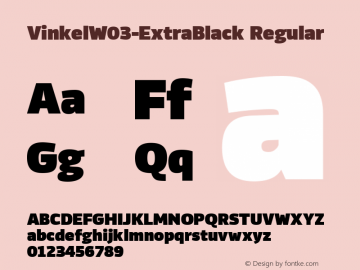 VinkelW03-ExtraBlack Regular Version 1.00 Font Sample