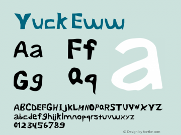 Yuck Eww Version Bleh Font Sample