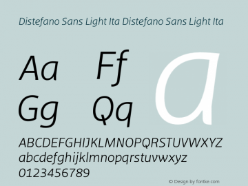 Distefano Sans Light Ita Distefano Sans Light Ita Version 001.001图片样张