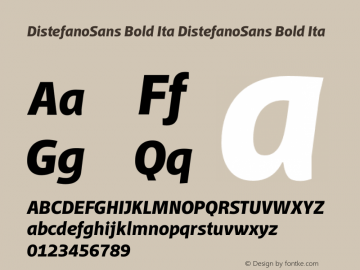 DistefanoSans Bold Ita DistefanoSans Bold Ita Version 001.001图片样张