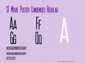 SF Movie Poster Condensed Regular Version 2.1 Font Sample