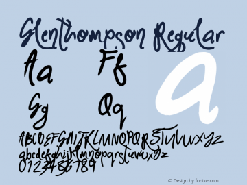 Glenthompson Regular Version 1.00 February 8, 2016, initial release Font Sample