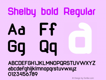 Shelby bold Regular 1.000 Font Sample