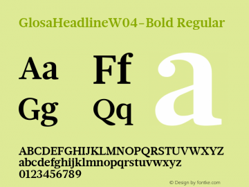 GlosaHeadlineW04-Bold Regular Version 1.00图片样张