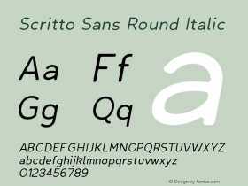 Scritto Sans Round Italic Version 1.000图片样张