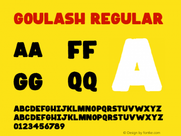 Goulash Regular Unknown Font Sample