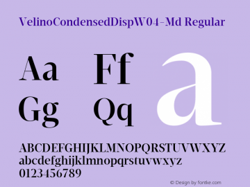 VelinoCondensedDispW04-Md Regular Version 1.00 Font Sample