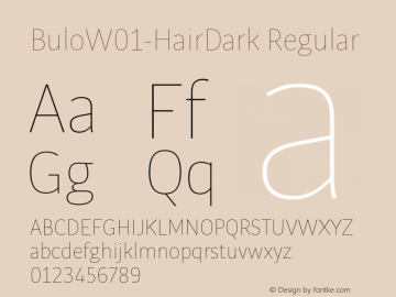 BuloW01-HairDark Regular Version 1.00 Font Sample