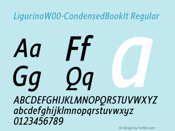 LigurinoW00-CondensedBookIt Regular Version 3.00 Font Sample