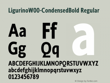 LigurinoW00-CondensedBold Regular Version 3.00 Font Sample