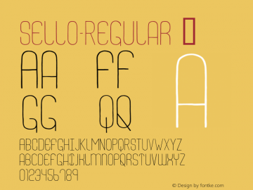 Sello-Regular ☞ Version 1.001;PS 001.001;hotconv 1.0.56;com.myfonts.easy.alex-jacque.sello.regular.wfkit2.version.3DhE Font Sample