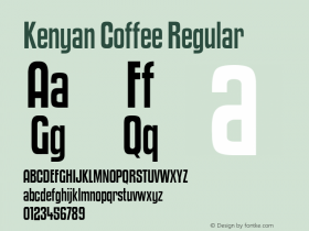 Kenyan Coffee Regular Version 2.000 2004 Font Sample