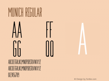 Munich Regular Version 1.0 Font Sample