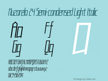 Muzarela 24 Semi-condensed Light Italic Version 1.000图片样张