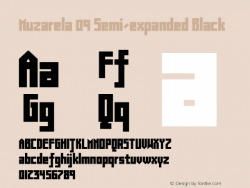 Muzarela 09 Semi-expanded Black Version 1.000 Font Sample