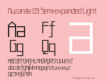 Muzarela 03 Semi-expanded Light Version 1.000 Font Sample
