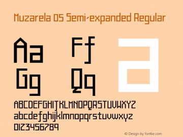 Muzarela 05 Semi-expanded Regular Version 1.000 Font Sample