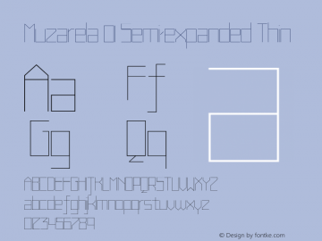 Muzarela 01 Semi-expanded Thin Version 1.000 Font Sample