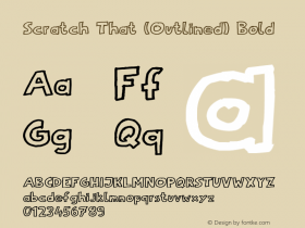 Scratch That (Outlined) Bold Version 1.00 January 5, 2016, initial release Font Sample