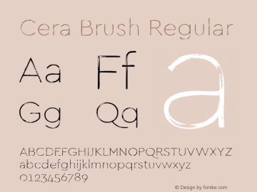 Cera Brush Regular Version 1.001 Font Sample