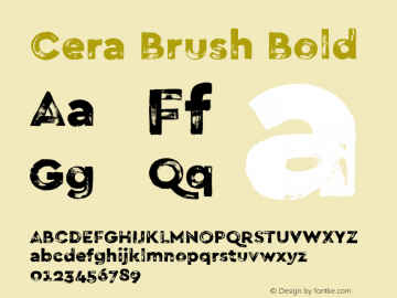 Cera Brush Bold Version 1.001 Font Sample