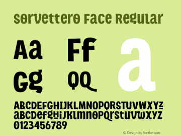 Sorvettero Face Regular Version 1.001;PS 001.001;hotconv 1.0.88;makeotf.lib2.5.64775 Font Sample