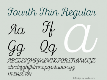 Fourth Thin Regular Version 1.000 Font Sample