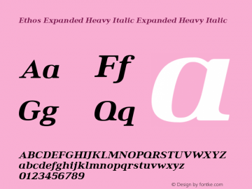 Ethos Expanded Heavy Italic Expanded Heavy Italic Version 1.003图片样张