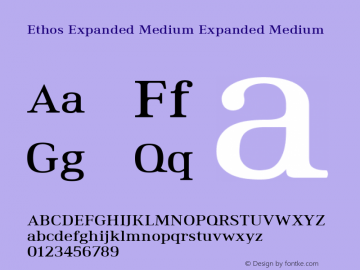 Ethos Expanded Medium Expanded Medium Version 1.003 Font Sample