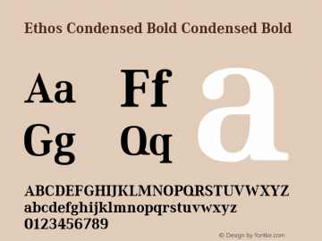 Ethos Condensed Bold Condensed Bold Version 1.003图片样张