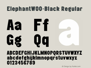 ElephantW00-Black Regular Version 1.0图片样张