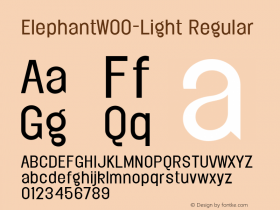 ElephantW00-Light Regular Version 1.00 Font Sample