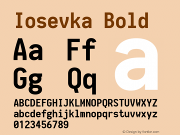 Iosevka Bold 1.7.4; ttfautohint (v1.5) Font Sample