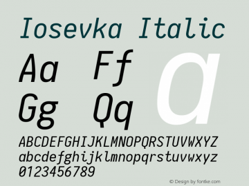 Iosevka Italic 1.7.4; ttfautohint (v1.5)图片样张