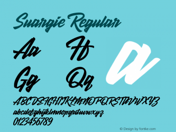 Suargie Regular Version 1.00 February 13, 2016, initial release Font Sample