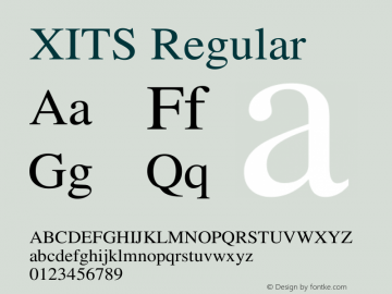 XITS Regular Version $version  Font Sample