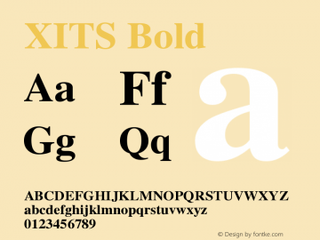 XITS Bold Version 1.108 Font Sample